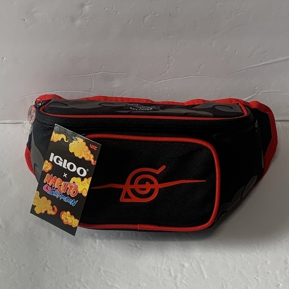 Naruto Anime 3 Can Cooler Bag Insulated Igloo Fanny Pack Black New